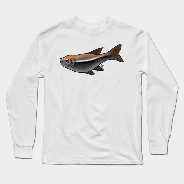 Fish - Tetras - Black Tetra Long Sleeve T-Shirt by Jen's Dogs Custom Gifts and Designs